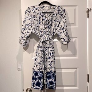 XL Thakoon for Target navy and white pleated dress with tie